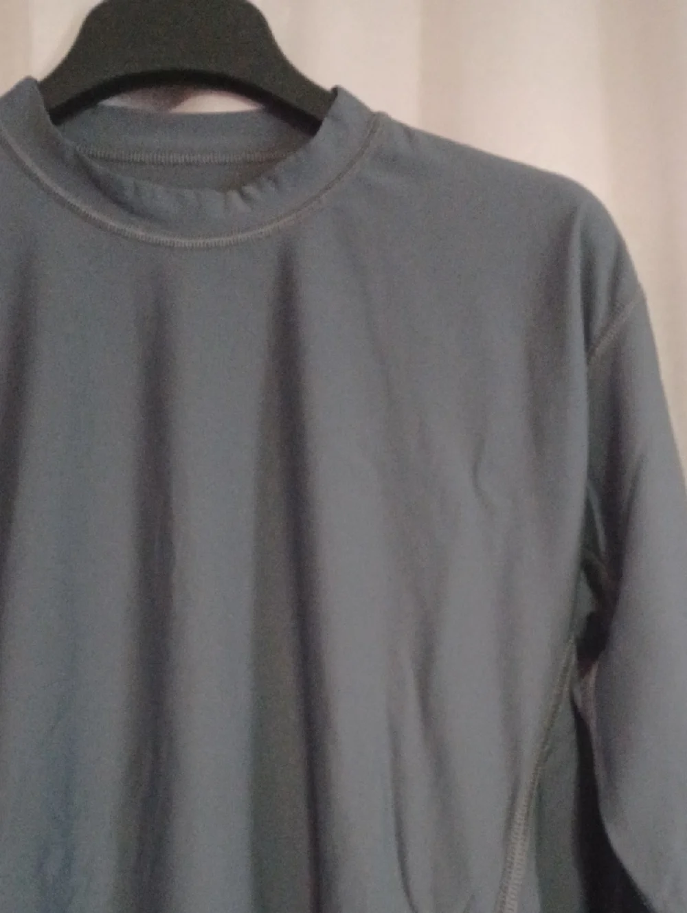 Swim Shirts For Men Gray Long Sleeve Crewneck Rash Guard UPF Protection Tagless